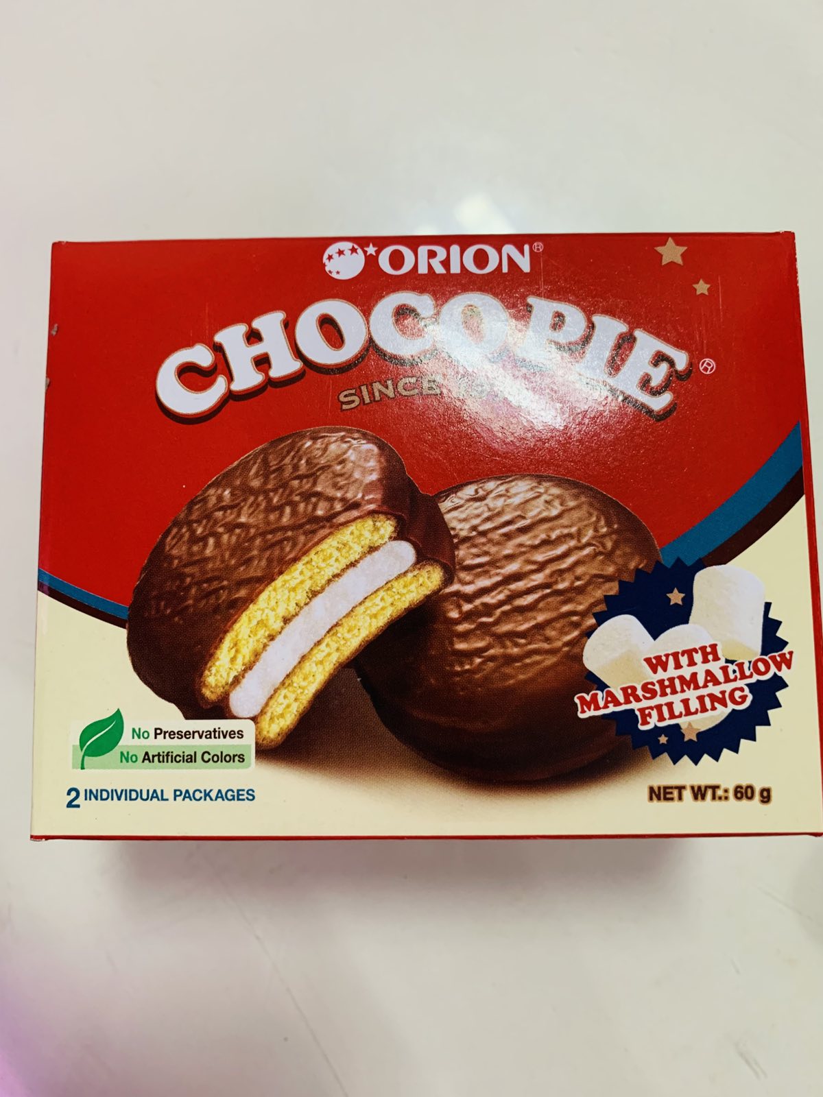 ORION CHOCO PIE WITH MARSHMALLOW FILLING 60G