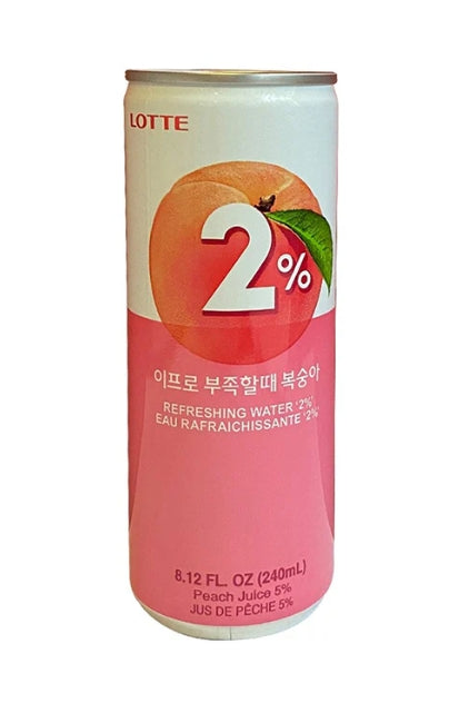 LOTTE 2% PEACH  REFRESHING WATER 240ML