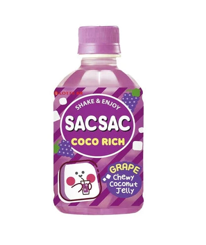 LOTTE SAC-SAC COCO RICH GRAPE CHEWY COCONUT JELLY 280ML