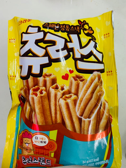 CROWN CHURROS SNACK SWEET CINAMON  FLAVOR 84G
